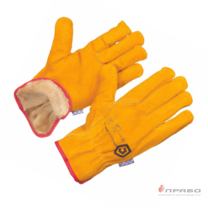 Перчатки цельноспилковые утеплённые «Драйвер» жёлтые (искусственный мех). Артикул: Пер116. Цена от 414 р.
