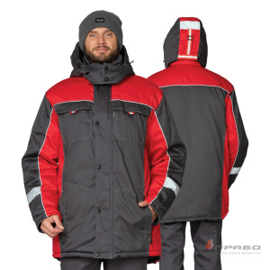 Куртка мужская утеплённая «Бренд» тёмно-серая/красная. Артикул: 9644. Цена от 6 760,00 р. в г. Екатеринбург