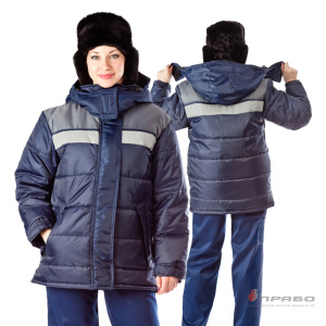 Куртка женская утеплённая «Эльбрус» тёмно-синий/серый. Артикул: Кур205. Цена от 1 870,00 р. в г. Екатеринбург