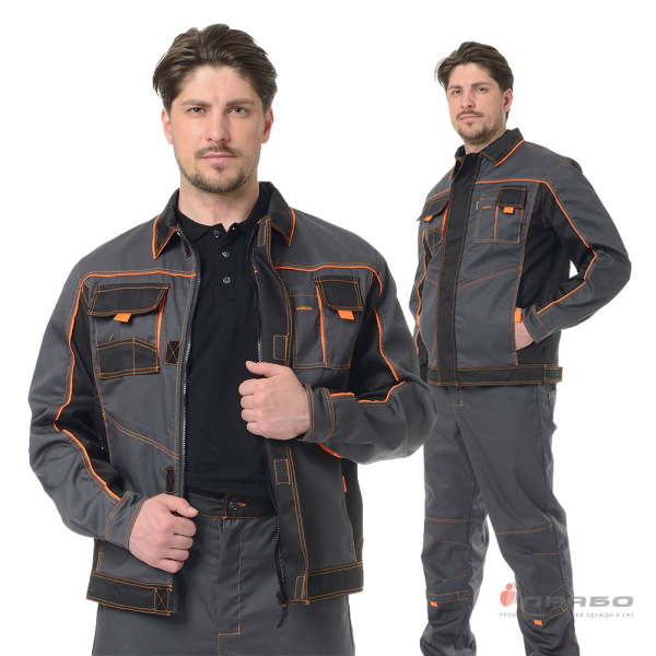 Куртка мужская «Бренд» серо-чёрная. Артикул: Кур101. #REGION_MIN_PRICE# в г. Екатеринбург