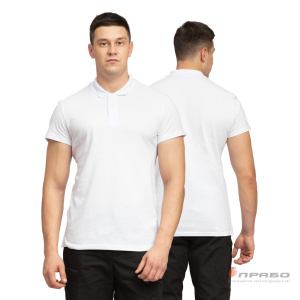 Рубашка «Поло» с коротким рукавом белая. Артикул: Трик1031. Под заказ.