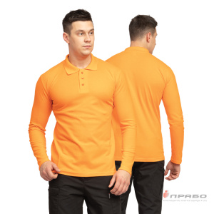 Рубашка «Поло» с длинным рукавом оранжевая. Артикул: Трик104. Цена от 1 330 р.