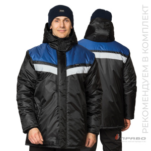 Куртка мужская утеплённая «Сарма» чёрно-васильковая. Артикул: 9600. Цена от 2 770 р. в г. Екатеринбург