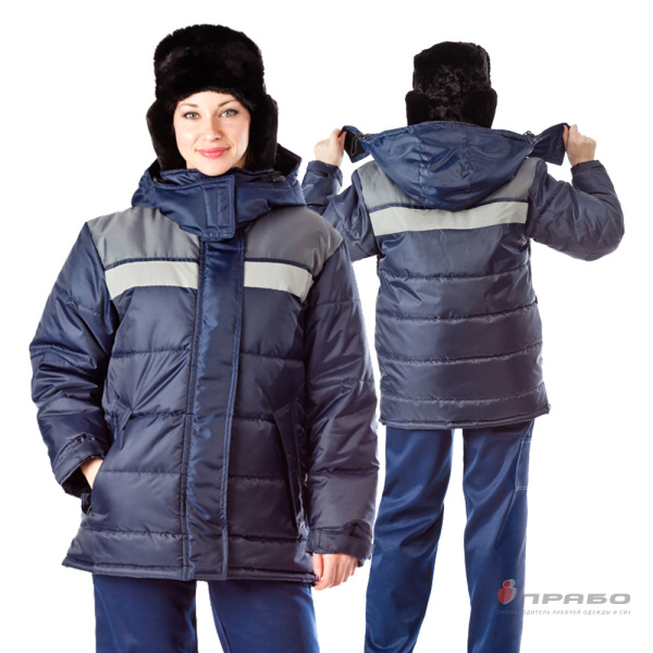 Куртка женская утеплённая «Эльбрус» тёмно-синий/серый. Артикул: Кур205. #REGION_MIN_PRICE# в г. Екатеринбург