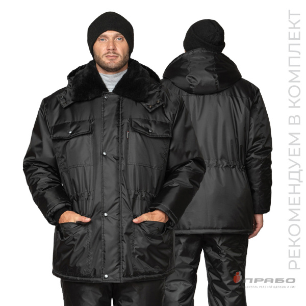 Куртка мужская утеплённая «Альфа» удлинённая чёрная. Артикул: 10355. #REGION_MIN_PRICE# в г. Екатеринбург