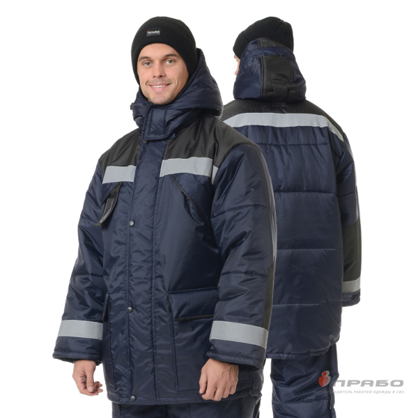 Костюм мужской утеплённый «Эверест» синий/чёрный (куртка и полукомбинезон). Артикул: Кос202. #REGION_MIN_PRICE# в г. Екатеринбург