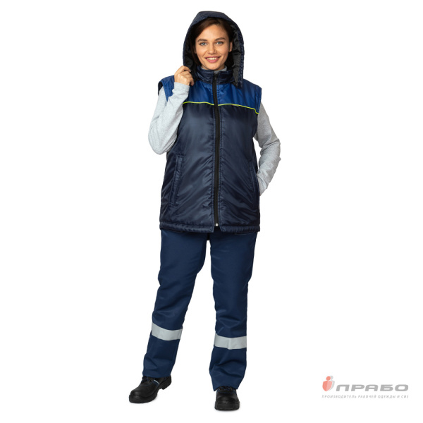 Жилет утеплённый «Сура» тёмно-синий/василёк. Артикул: 9553. #REGION_MIN_PRICE# в г. Екатеринбург