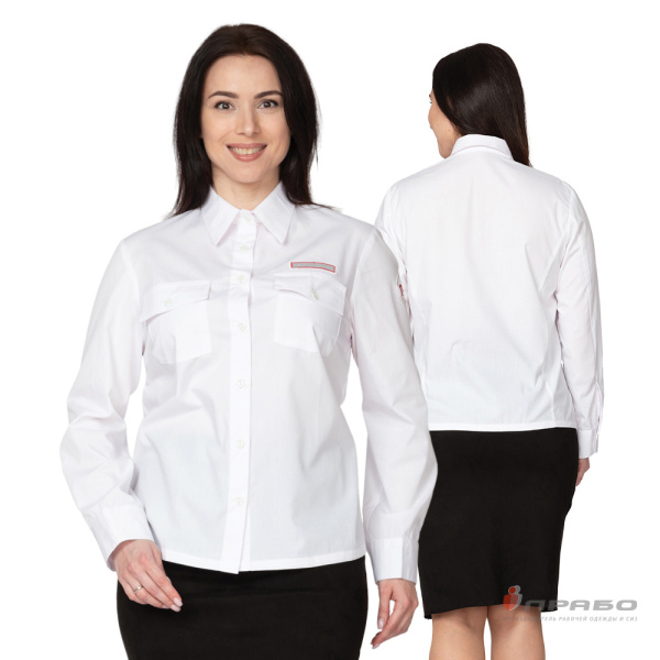 Блузка РЖД женская с длинными рукавами белая. Артикул: БлузРЖД1. #REGION_MIN_PRICE# в г. Екатеринбург