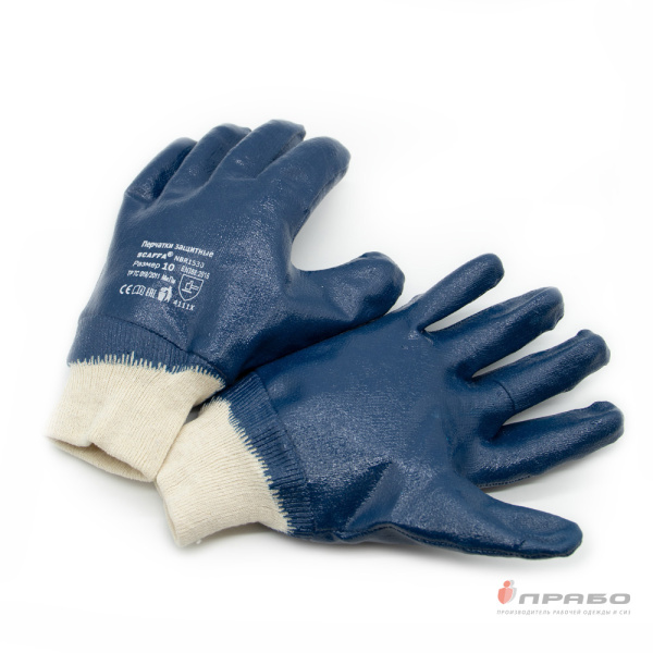 Перчатки с полным нитриловым обливом и манжетой резинка Scaffa NBR1530. Артикул: 9954. #REGION_MIN_PRICE#