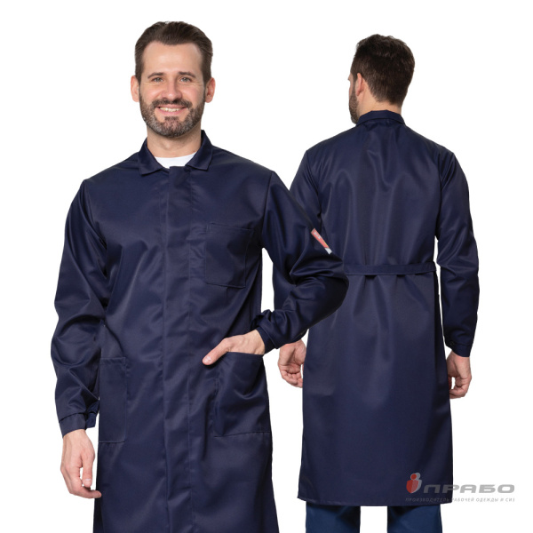 Халат кислотощелочестойкий (КЩС) мужской синий. Артикул: Ar206. #REGION_MIN_PRICE# в г. Екатеринбург
