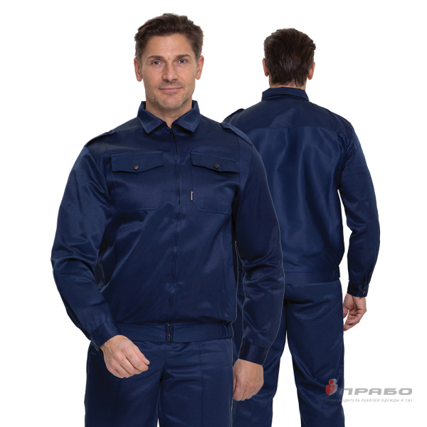 Костюм мужской «Альфа» синий (куртка и брюки) для охранников. Артикул: Охр102. #REGION_MIN_PRICE# в г. Екатеринбург