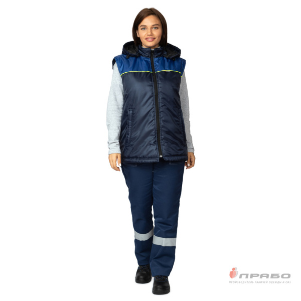Жилет утеплённый «Сура» тёмно-синий/василёк. Артикул: 9553. #REGION_MIN_PRICE# в г. Екатеринбург
