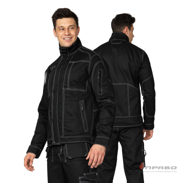 Костюм мужской «Викинг 2020» чёрный (куртка и брюки). Артикул: Кос10120ч. #REGION_MIN_PRICE# в г. Екатеринбург