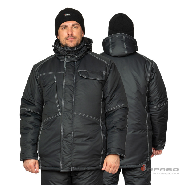 Куртка мужская утеплённая «Викинг» чёрная. Артикул: 9643. #REGION_MIN_PRICE# в г. Екатеринбург