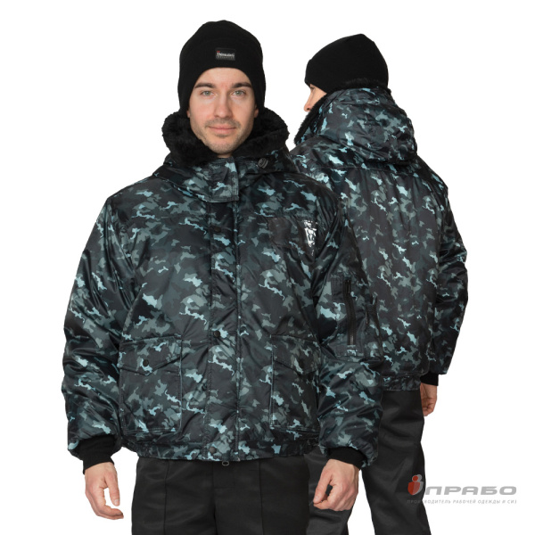 Куртка мужская утеплённая с капюшоном «Альфа» КМФ город серый. Артикул: 9935. #REGION_MIN_PRICE# в г. Екатеринбург