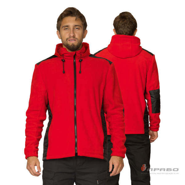 Куртка «Кеми» флисовая с капюшоном красная. Артикул: 10021. #REGION_MIN_PRICE#