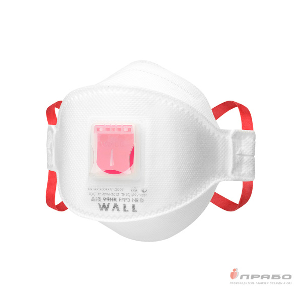 Респиратор Wall Air 99HK FFP3 NR D с клапаном выдоха арт. 399021 F. Артикул: 10762. #REGION_MIN_PRICE#